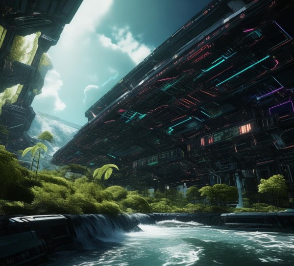 黑科技壁纸，未来科技与自然的完美融合